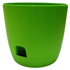 Горшок для цветов Le Twist (Ле Твист) с поддоном, диаметр 19 см, объем 3,3 литра, темно - зеленый, кашпо, дренаж, ТЕК.А.ТЕК