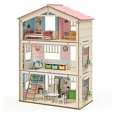 Деревянный кукольный домик с мебелью "Орион" M Wood