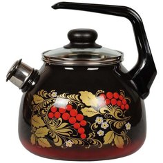 ЧАЙНИК ЭМАЛИРОВ. СО СВИСТКОМ "IMPERIO" ВИШНЕВ. 3 Л "СТАЛЬЭМАЛЬ" 1RC12