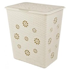 КОРЗИНА ДЛЯ БЕЛЬЯ ПРЯМОУГ. 60 Л "ПЛЕТЕНКА" (СЛОН.КОСТЬ) "АЛЬТЕРНАТИВА" М2030 Alternativa