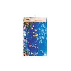 КОВРИК ДЛЯ ВАННОЙ "АКВАРИУМ" 50*80 СМ (МИКРОФИБРА) (1/18) "РЫЖИЙ КОТ"