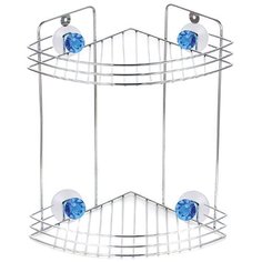 ПОЛКА ДЛЯ ВАННОЙ УГЛОВАЯ 2-Х ЯРУСНАЯ НА ПРИСОСКАХ "БРИЛЛИАНТ" 19*19*29 СМ (1/12) "РЫЖИЙ КОТ" W2672