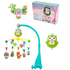 Мобиль каруселька на кроватку Зверята: музыкальный, съемные игрушки-погремушки, HL2018-48R Tong DE