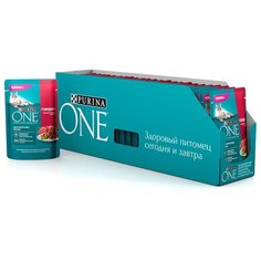 Влажный корм для кошек Purina ONE с говядиной, с морковью 26 шт. х 75 г