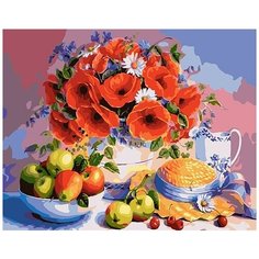 Картина по номерам Paintboy "Маки и яблоки", 40x50 см