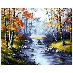 Картина по номерам Paintboy "Осенняя река 2", 40x50 см
