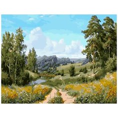 Картина по номерам Paintboy "Лесная дорога 2", 40x50 см