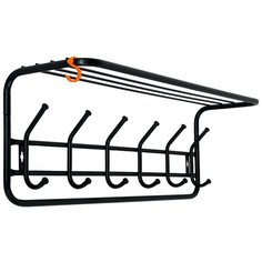 ВЕШАЛКА НАСТЕННАЯ С ПОЛКОЙ (6 КРЮЧКОВ) 725*220*265 ММ ЧЕРНЫЙ (1/2) ВСП 7Ч ЗМИ