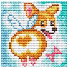 Алмазная мозаика "Корги" (на магнитной основе), 10x10 см Алмазное хобби