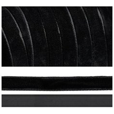 Лента бархатная TBY.LB1003 нейлон шир.10мм цв.черный уп.20м Ideal