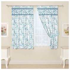 Комплект штор для кухни 13390, штора 2 шт, подхват 2 шт. Сирень