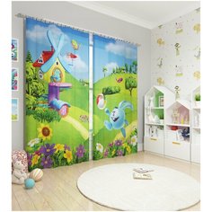Фотошторы "Крош играет с мячом", 145*260 2шт Сирень