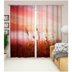 Фотошторы "В поле", 145*260 см, 2 шт. Сирень