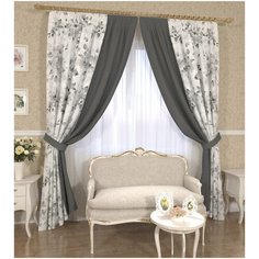 Шторы с подхватами, 145*260 см, 2 шт, подхват 2 шт. Сирень