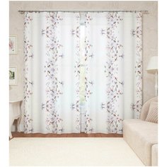 Фотошторы "Саделия прекрасная" 150*260 2 шт. Шелковистые Сирень