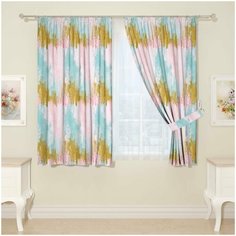 Фотошторы для кухни 14728, 145*160 см, 2 шт. Сирень