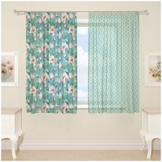 Фототюль для кухни 16862, 145*160 см, 2 шт. Сирень