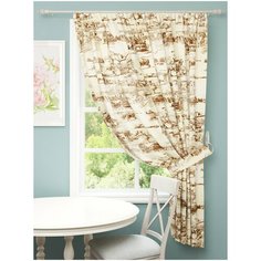 Штора с подхватом "Деревенский простор", 145*180 см, 1 шт. Сирень