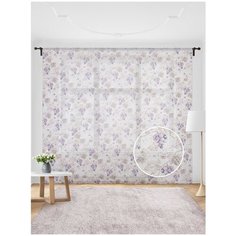 Жаккардовый тюль JoyArty (вуаль, штора) на шторной ленте "Виноградная лоза", 300x255 см