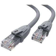 Профессиональный патч-корд 0.1м UTP кат.6, серый, GCR, литой, ethernet high speed 10 Гбит/с, компьютерный кабель для интернета
