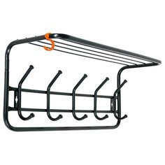 ВЕШАЛКА НАСТЕННАЯ С ПОЛКОЙ (5 КРЮЧКОВ) 615*220*263 ММ ЧЕРНЫЙ (1/2) ВСП 6Ч ЗМИ