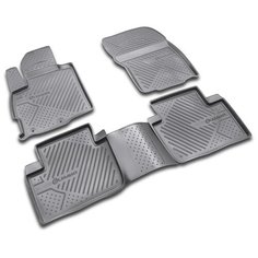 Коврики в салон MITSUBISHI Outlander XL 2005-2010, 2010-2012, 4 шт. (полиуретан, серые) Element