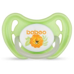 Соска-пустышка Baboo, латексная, круглая, ночная "Safari" (6 месяцев)