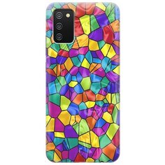 Ультратонкий силиконовый чехол-накладка для Samsung Galaxy A02s с принтом "Яркая мозаика" Gosso