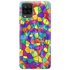 Ультратонкий силиконовый чехол-накладка для Samsung Galaxy A12 с принтом "Яркая мозаика" Gosso