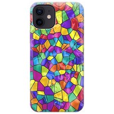 Ультратонкий силиконовый чехол-накладка для Apple iPhone 12 / 12 Pro с принтом "Яркая мозаика" Gosso