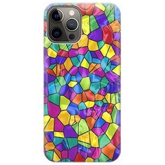 Ультратонкий силиконовый чехол-накладка для Apple iPhone 12 Pro Max с принтом "Яркая мозаика" Gosso