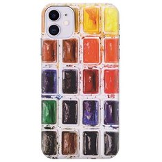 Ультратонкий силиконовый чехол-накладка для Apple iPhone 11 с принтом "Палитра красок" Gosso