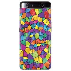 Ультратонкий силиконовый чехол-накладка для Samsung Galaxy A80 с принтом "Яркая мозаика" Gosso