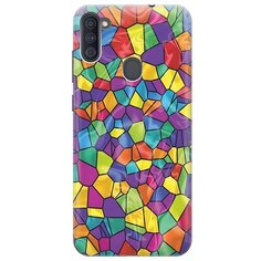 Ультратонкий силиконовый чехол-накладка для Samsung Galaxy A11 / M11 с принтом "Яркая мозаика" Gosso