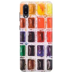 Ультратонкий силиконовый чехол-накладка для Samsung Galaxy A02 с принтом "Палитра красок" Gosso