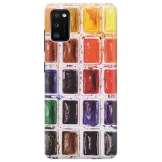 Ультратонкий силиконовый чехол-накладка для Samsung Galaxy A41 с принтом "Палитра красок" Gosso