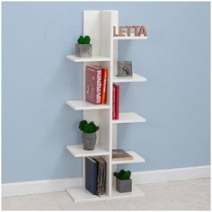 Стеллаж этажерка полка шкаф книжный Лайт Белый 450х1150х240 Letta