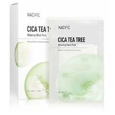 Nacific Cica Tea Tree Relaxing Mask Pack Успокаивающая маска с центеллой и чайным деревом, 5шт.