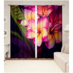 Фотошторы "Плюмерия" 150*260 2 шт. Шелковистые Сирень
