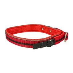 Ошейник КАСКАД Нейлоновый с регулируемой клипсой, светоотражающий25 мм 50-60 см красный