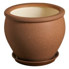 Горшок Ориана с поддоном Вьетнам шелк 30 х 26 см молочный шоколад