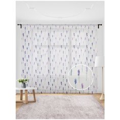 Жаккардовый тюль JoyArty (вуаль, штора) на шторной ленте "Гиацинты", 300x255 см