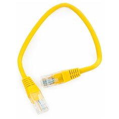 Патч-корд UTP Cablexpert PP12-0.25M/Y кат.5e, 0.25м, литой, многожильный (жёлтый)