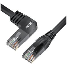 Патч-корд прямой 2.0m от GCR UTP кат.5e черный правый угол литой ethernet high speed