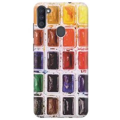 Ультратонкий силиконовый чехол-накладка для Samsung Galaxy A11 / M11 с принтом "Палитра красок" Gosso