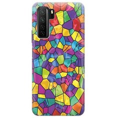 Ультратонкий силиконовый чехол-накладка для Huawei Nova 7 SE / Honor 30S с принтом "Яркая мозаика" Gosso