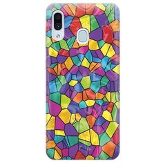 Ультратонкий силиконовый чехол-накладка для Samsung Galaxy A40 с принтом "Яркая мозаика" Gosso