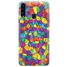 Ультратонкий силиконовый чехол-накладка для Samsung Galaxy A20s с принтом "Яркая мозаика" Gosso