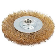 Щетка для УШМ Ultima, 100 мм,М14, плоская, латунирован.витая проволока (3шт)