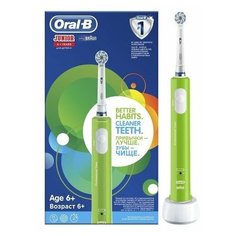 Детская электрическая зубная щетка Oral-B Pro 400 Junior Sensi Ultrathin D 16.513.1, зеленый